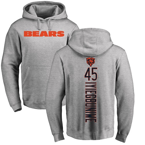 Chicago Bears Men Ash Joel Iyiegbuniwe Backer NFL Football #45 Pullover Hoodie Sweatshirts